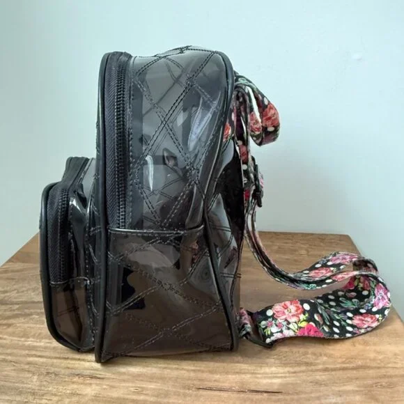 Betsey Johnson XOX Clear Black Multi Strap Backpack Bag - Picture 6 of 6